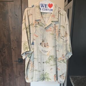 Tommy Bahama Silk Shirt with Palm Tree Design